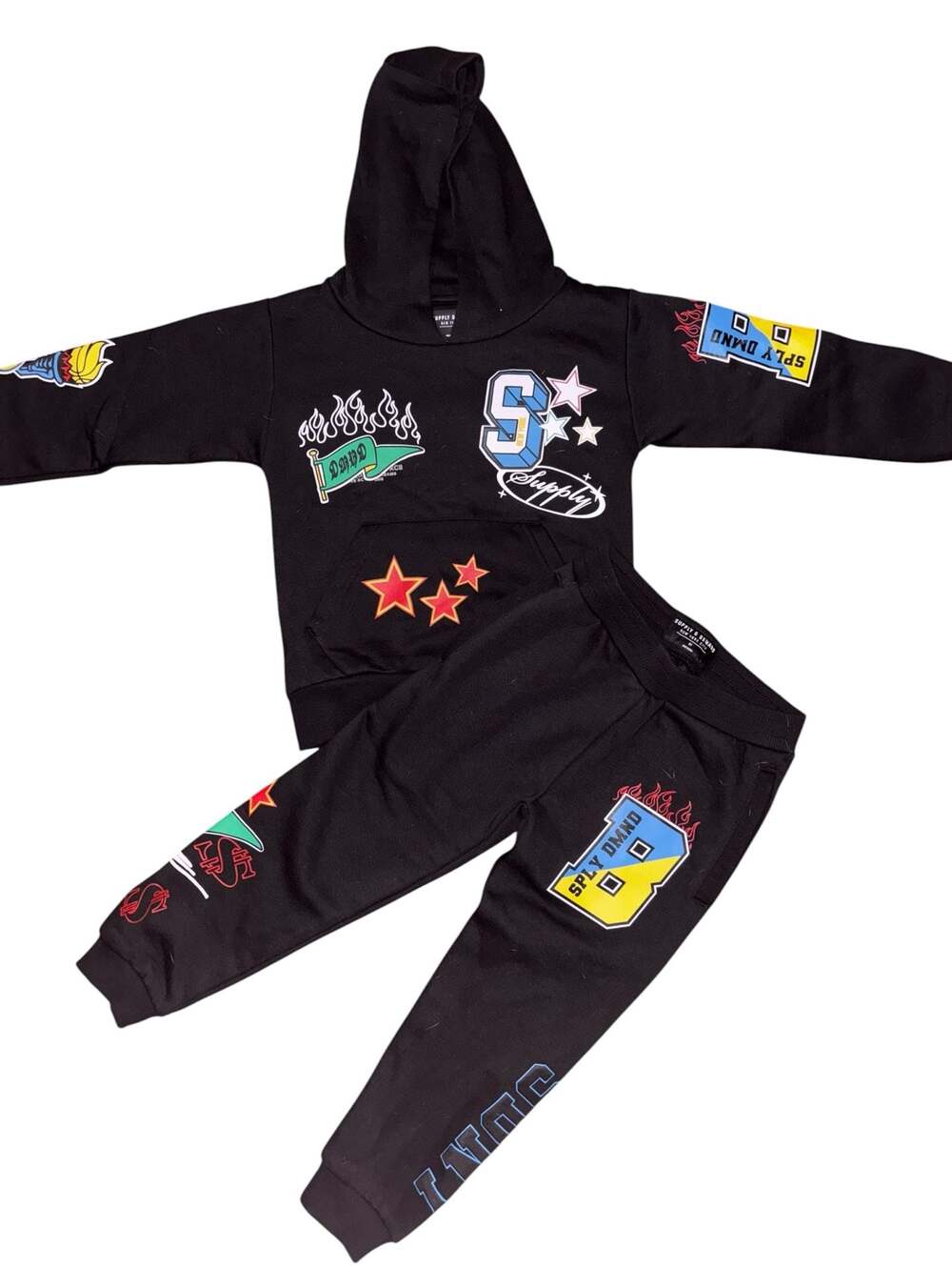 Supply & Demand Kids Multi-Graphic Fleece Hoodie and Jogger Tracksuit Set
